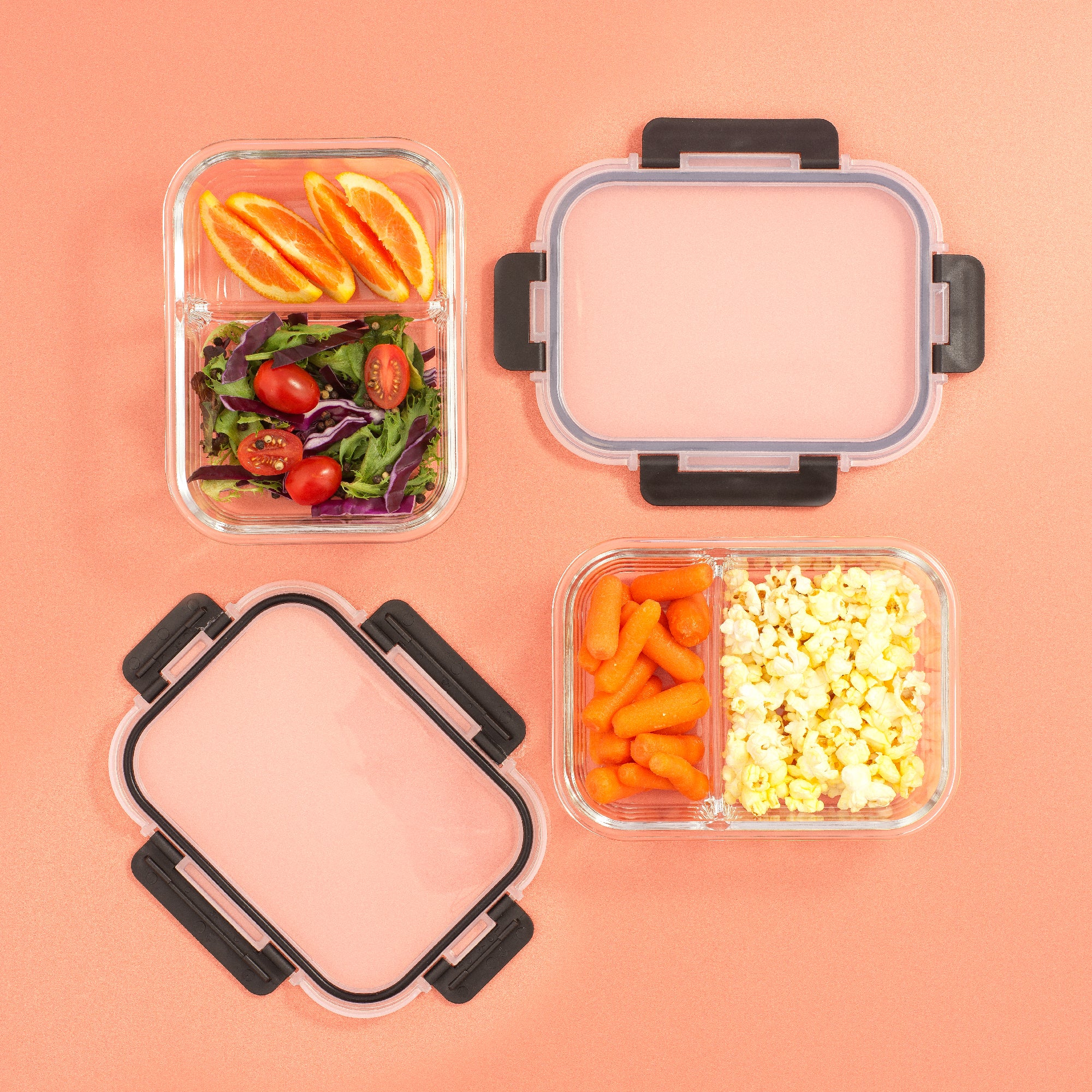 joyjolt-2-section-glass-food-storage-containers-with-lids-set-of-5 image 2