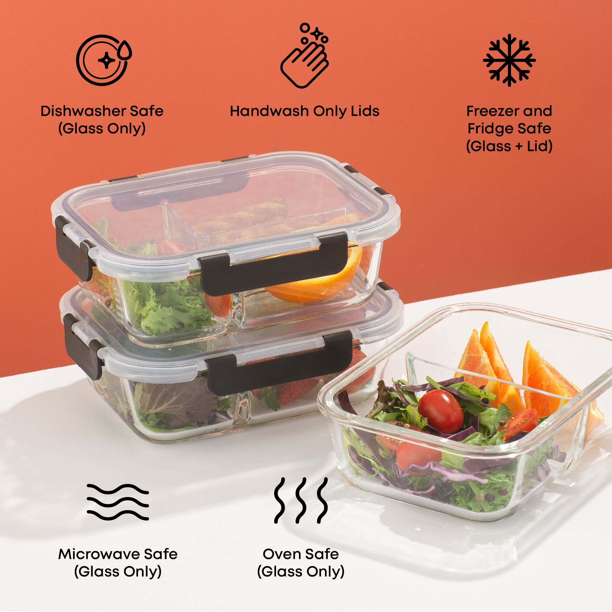 joyjolt-2-section-glass-food-storage-containers-with-lids-set-of-5 image 4