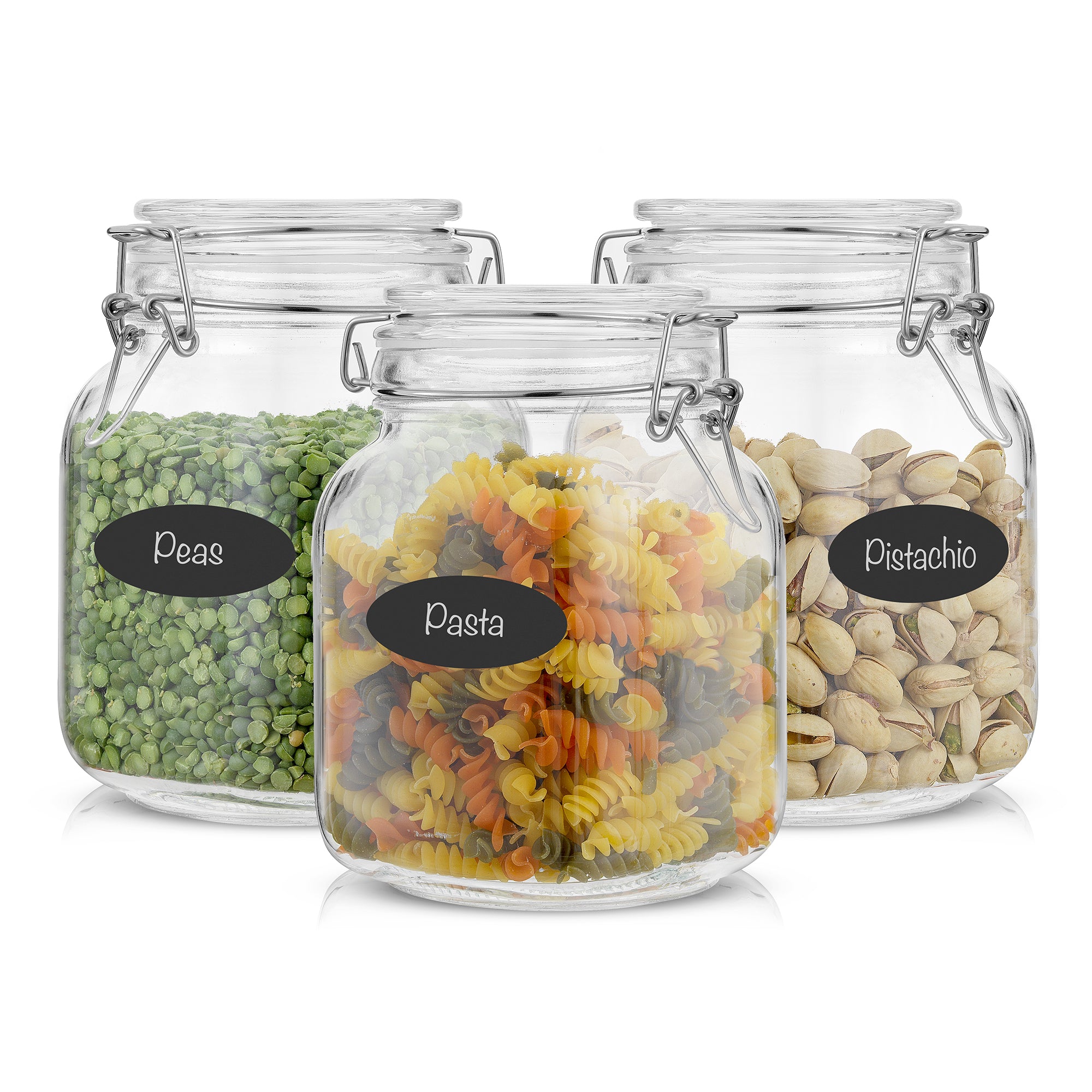 joyjolt-airtight-glass-food-storage-jars-with-silicone-seal-lids-set-of-3-64-oz- image 1