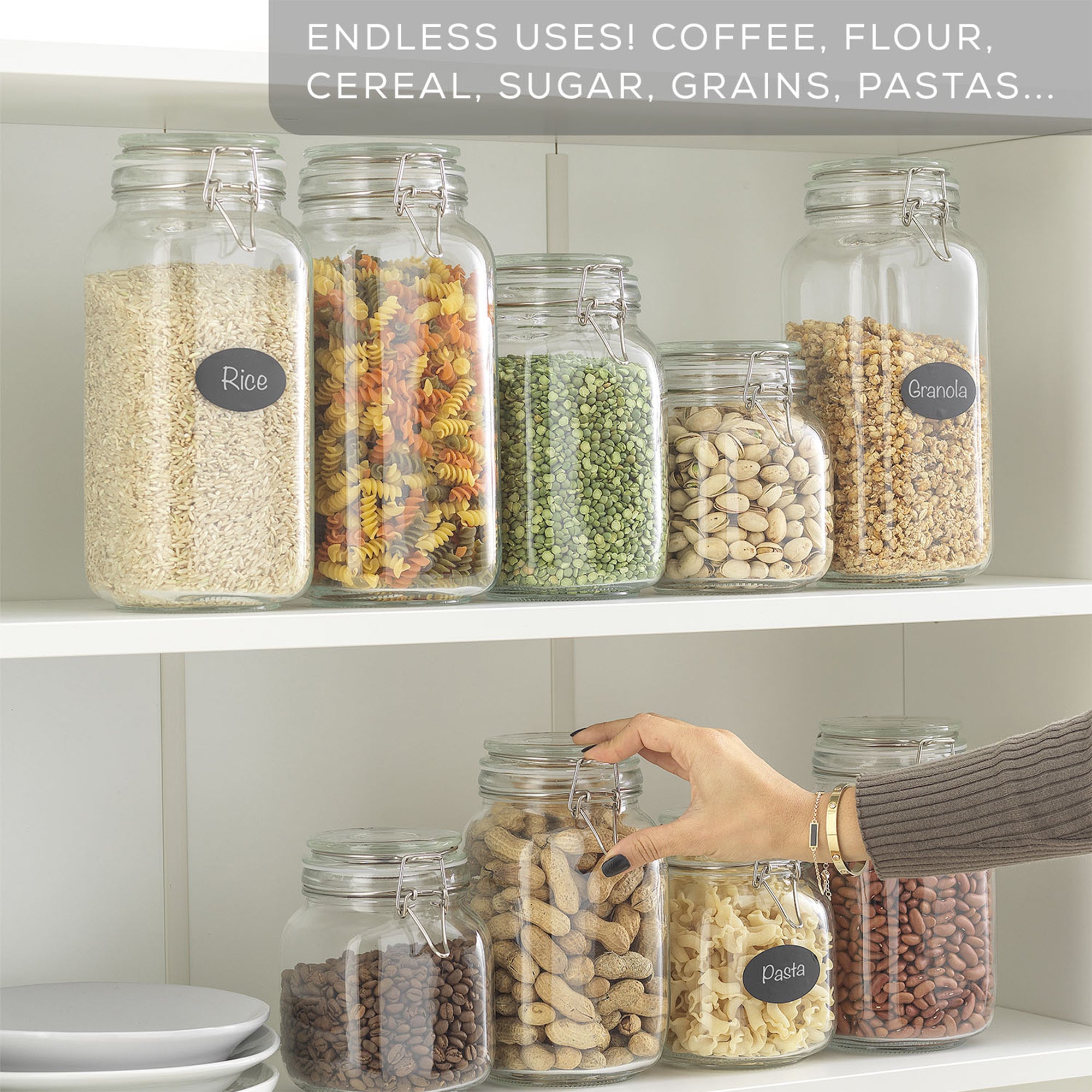 joyjolt-airtight-glass-food-storage-jars-with-silicone-seal-lids-set-of-3-64-oz- image 7