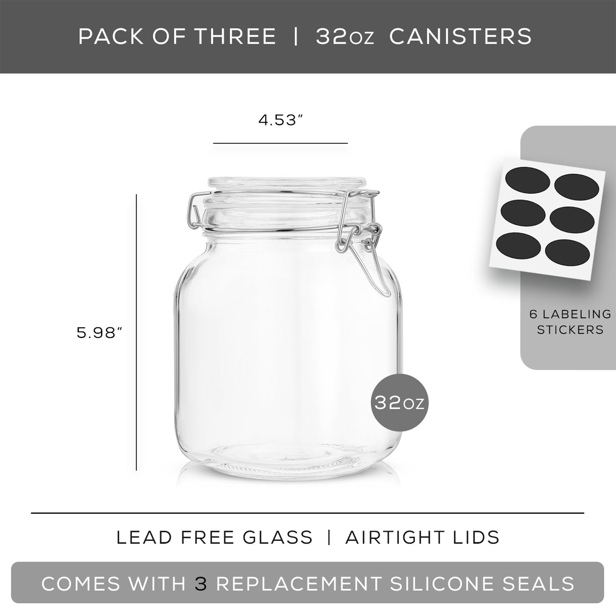 joyjolt-airtight-glass-food-storage-jars-with-silicone-seal-lids-set-of-3-64-oz- image 8