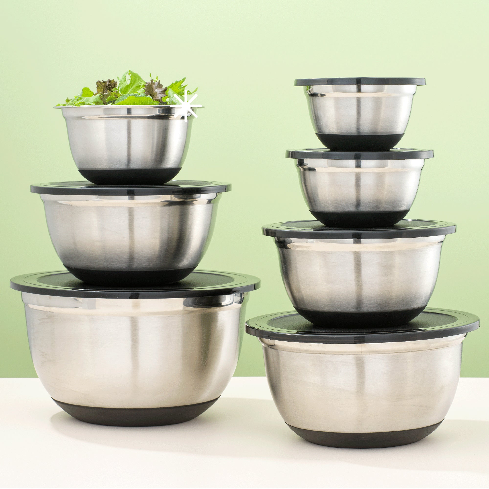joyjolt-stainless-steel-mixing-bowls-with-airtight-lids-set-of-7 image 2