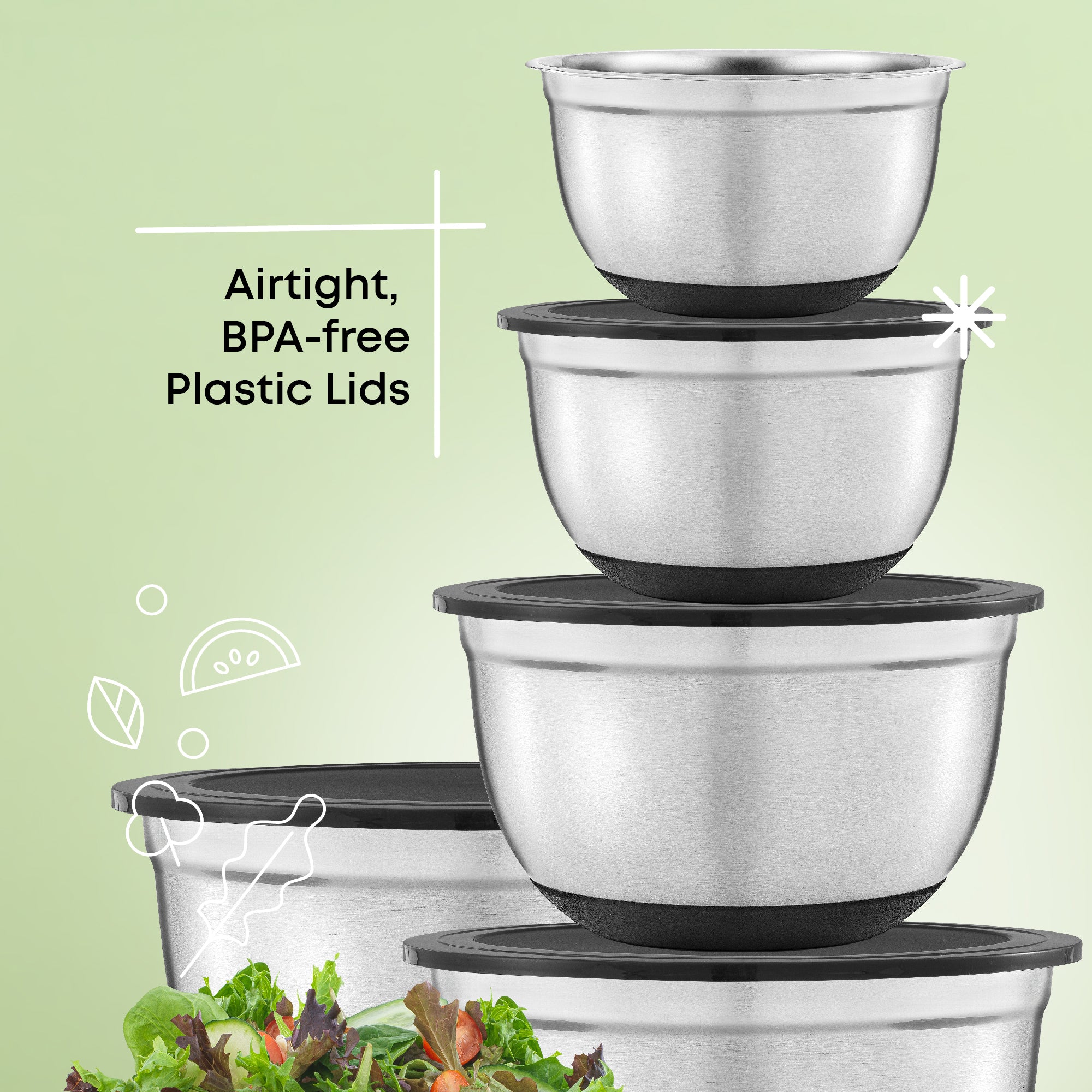 joyjolt-stainless-steel-mixing-bowls-with-airtight-lids-set-of-7 image 4