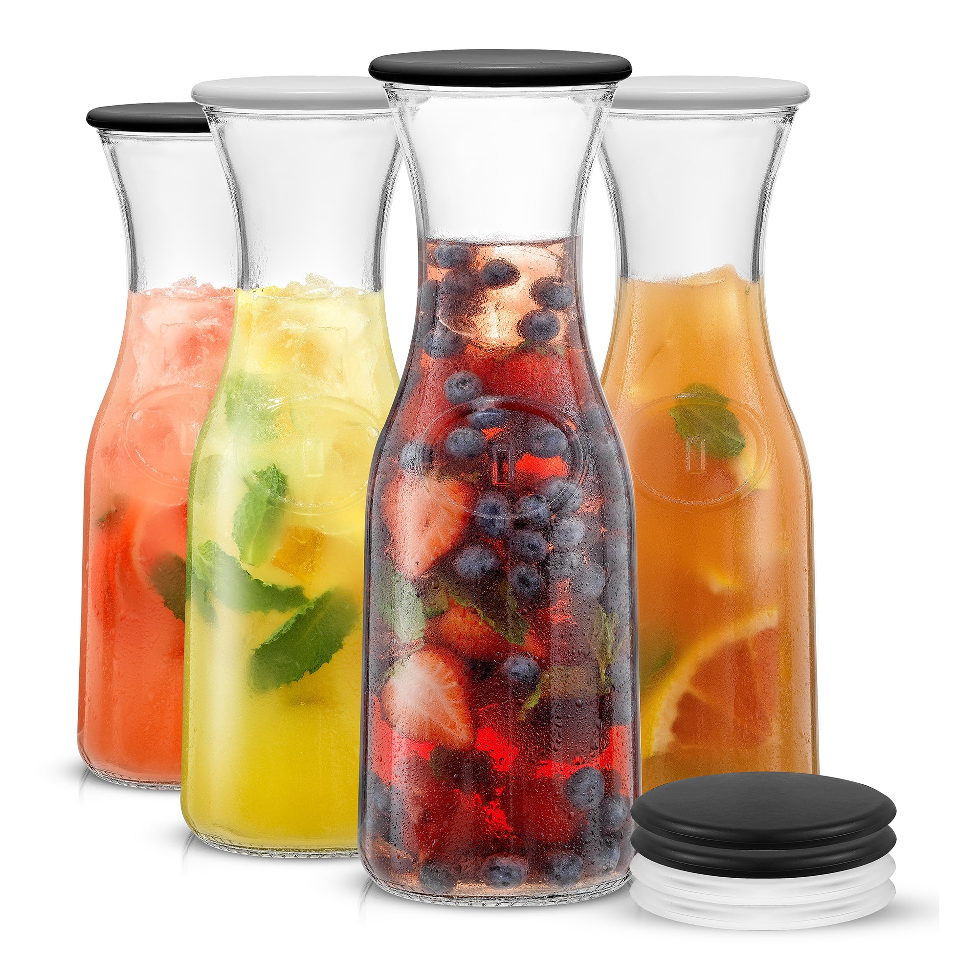 joyjolt-hali-glass-carafe-set-of-4-with-lids image 1