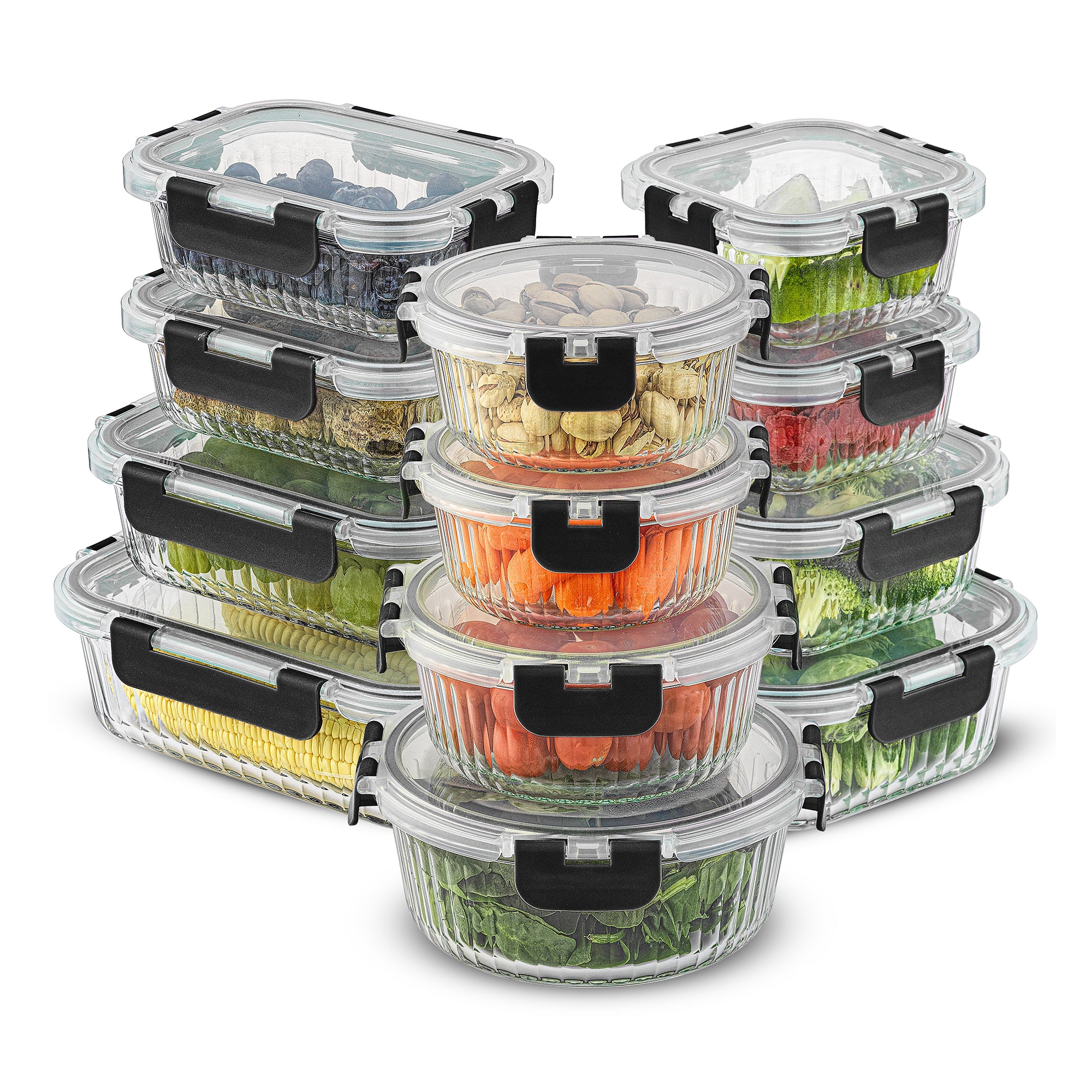 joyjolt-12-piece-fluted-glass-food-storage-container-set-with-leakproof-lids image 1
