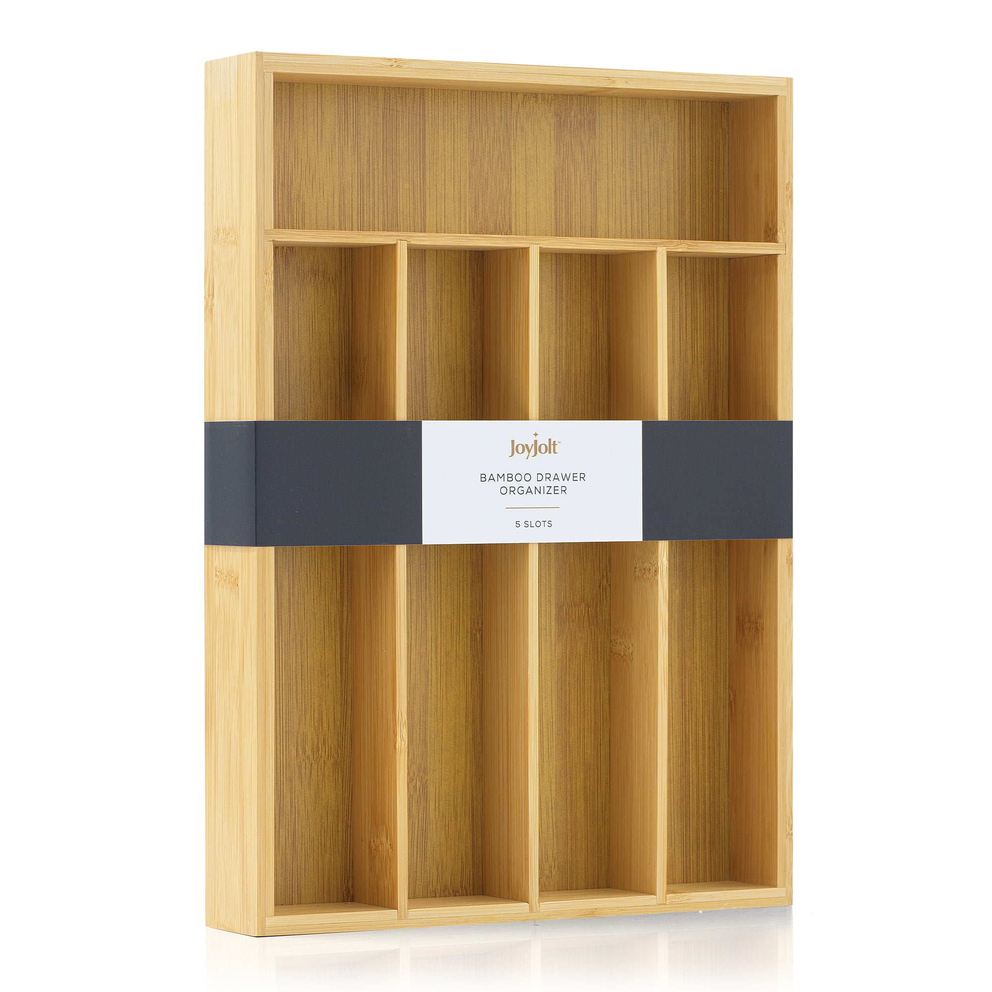 joyjolt-5-compartment-bamboo-drawer-organizer image 7