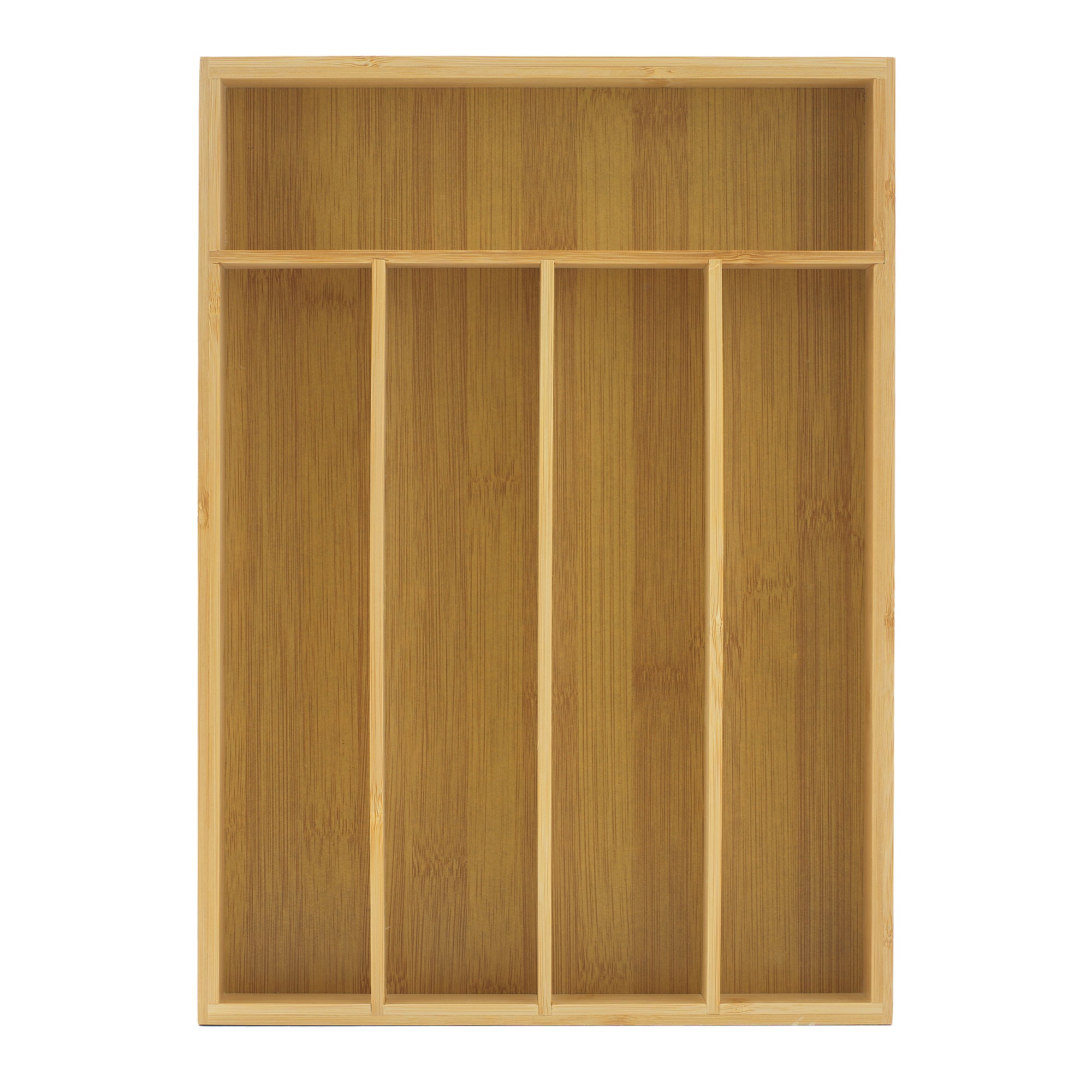 joyjolt-5-compartment-bamboo-drawer-organizer image 1