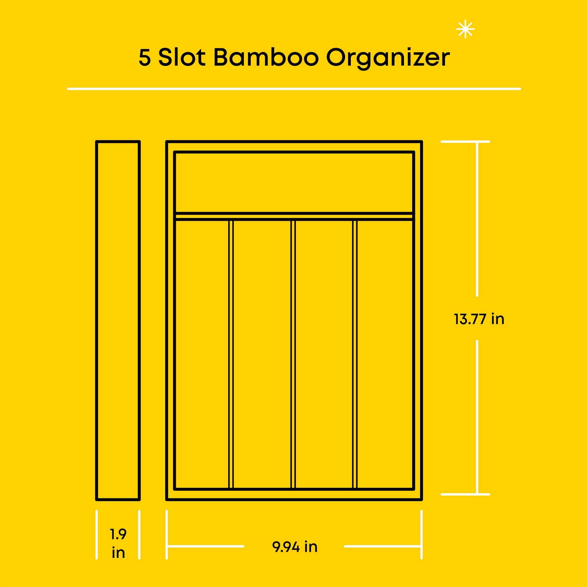 joyjolt-5-compartment-bamboo-drawer-organizer image 5