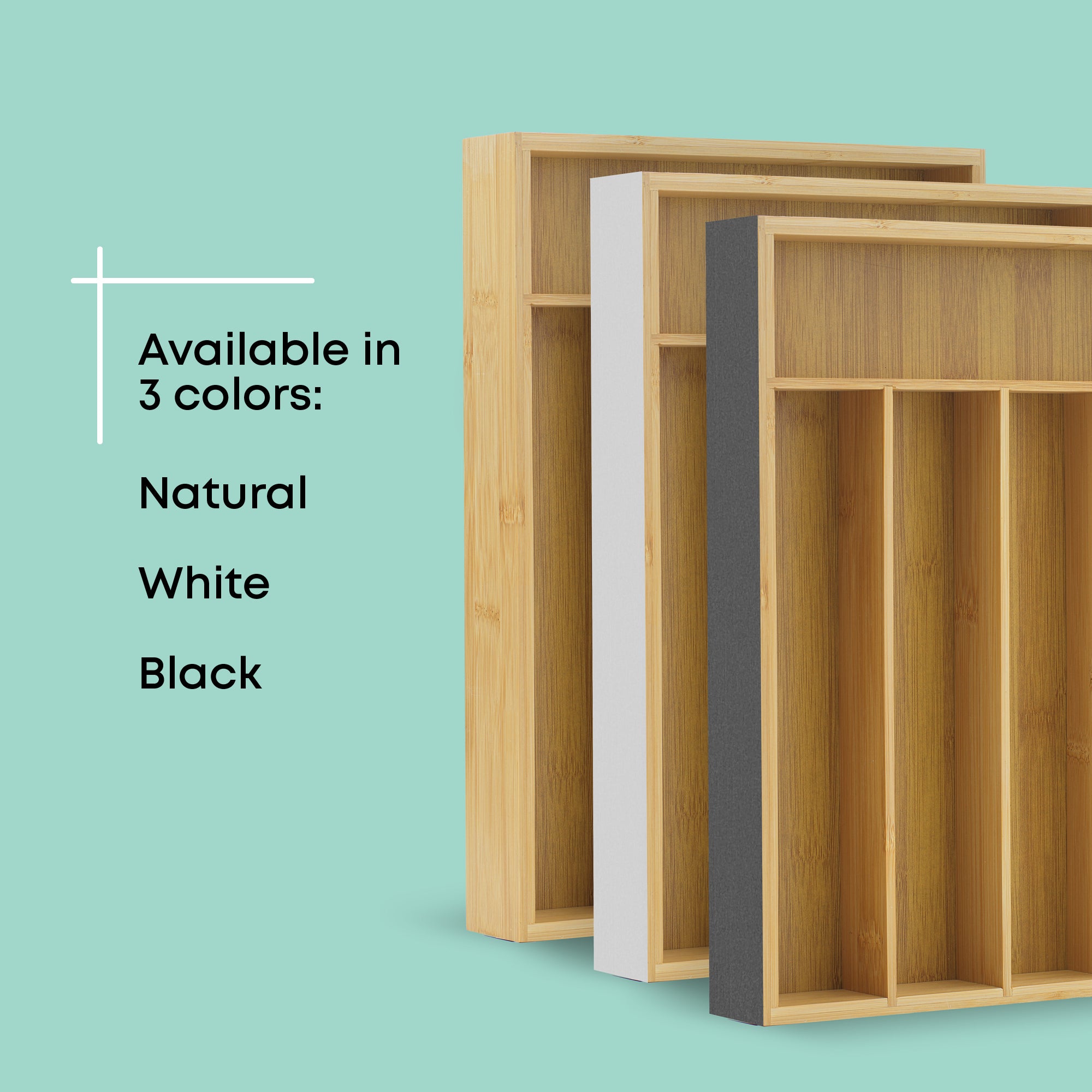 joyjolt-5-compartment-bamboo-drawer-organizer image 3