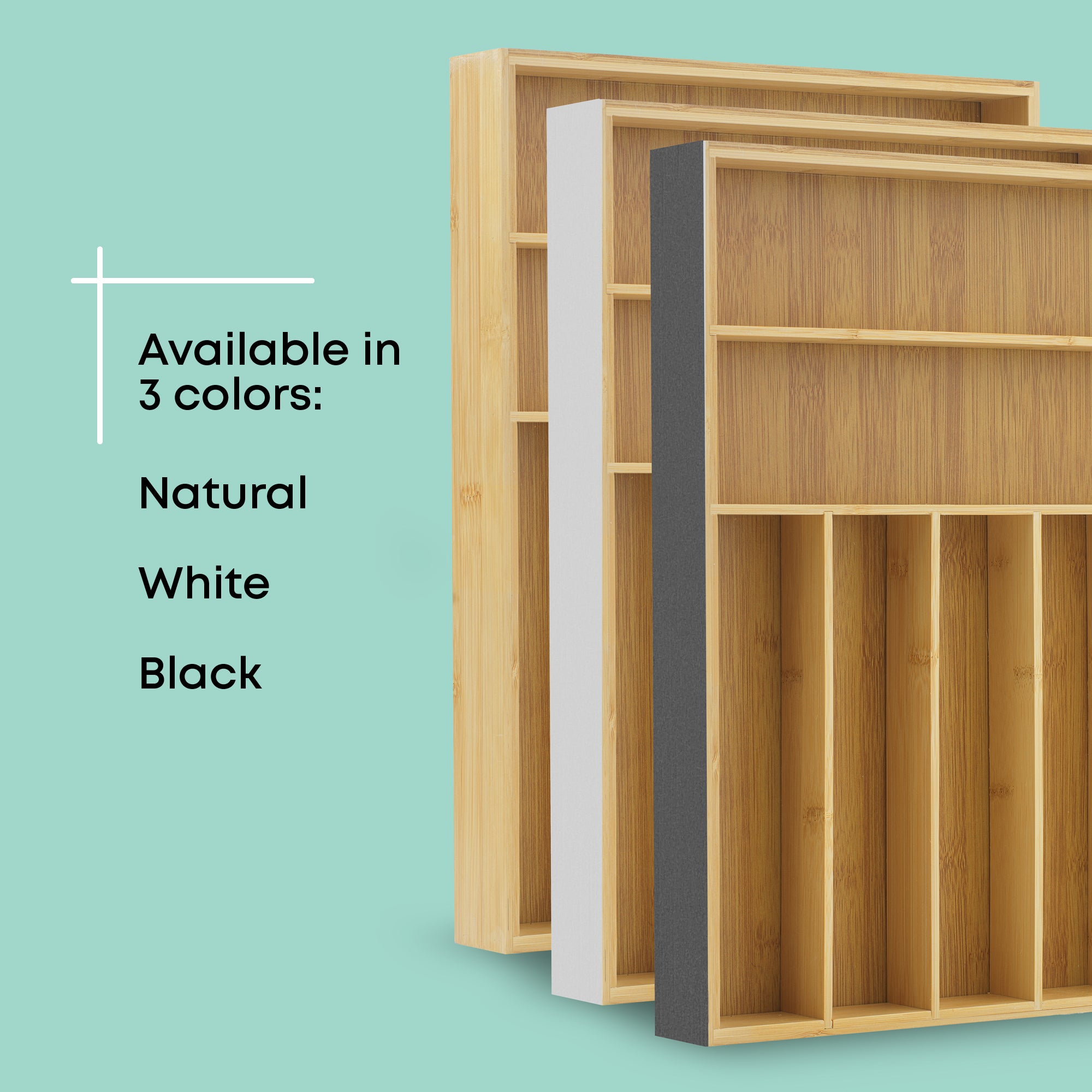 joyjolt-7-compartment-bamboo-drawer-organizer-natural image 3