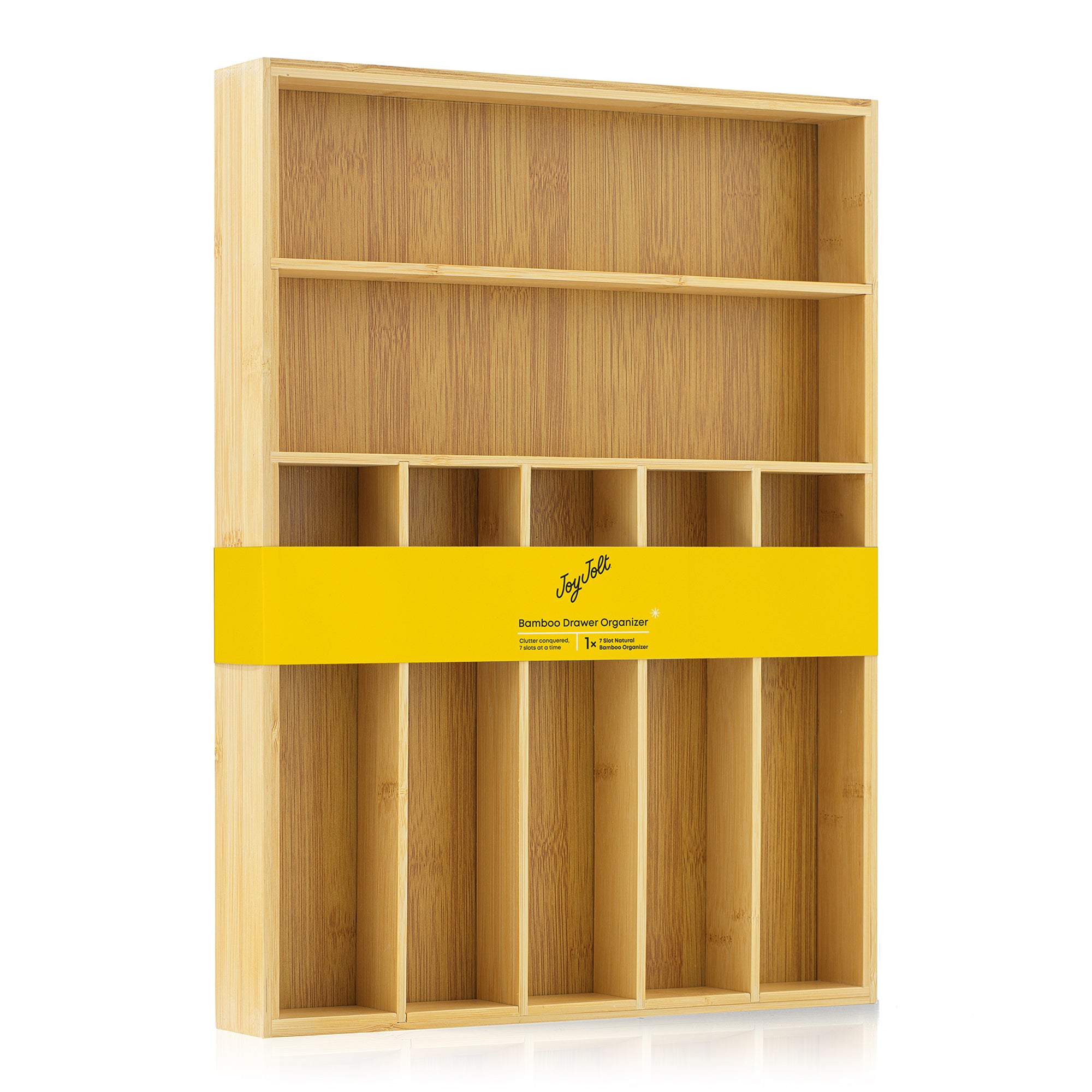 joyjolt-7-compartment-bamboo-drawer-organizer-natural image 7