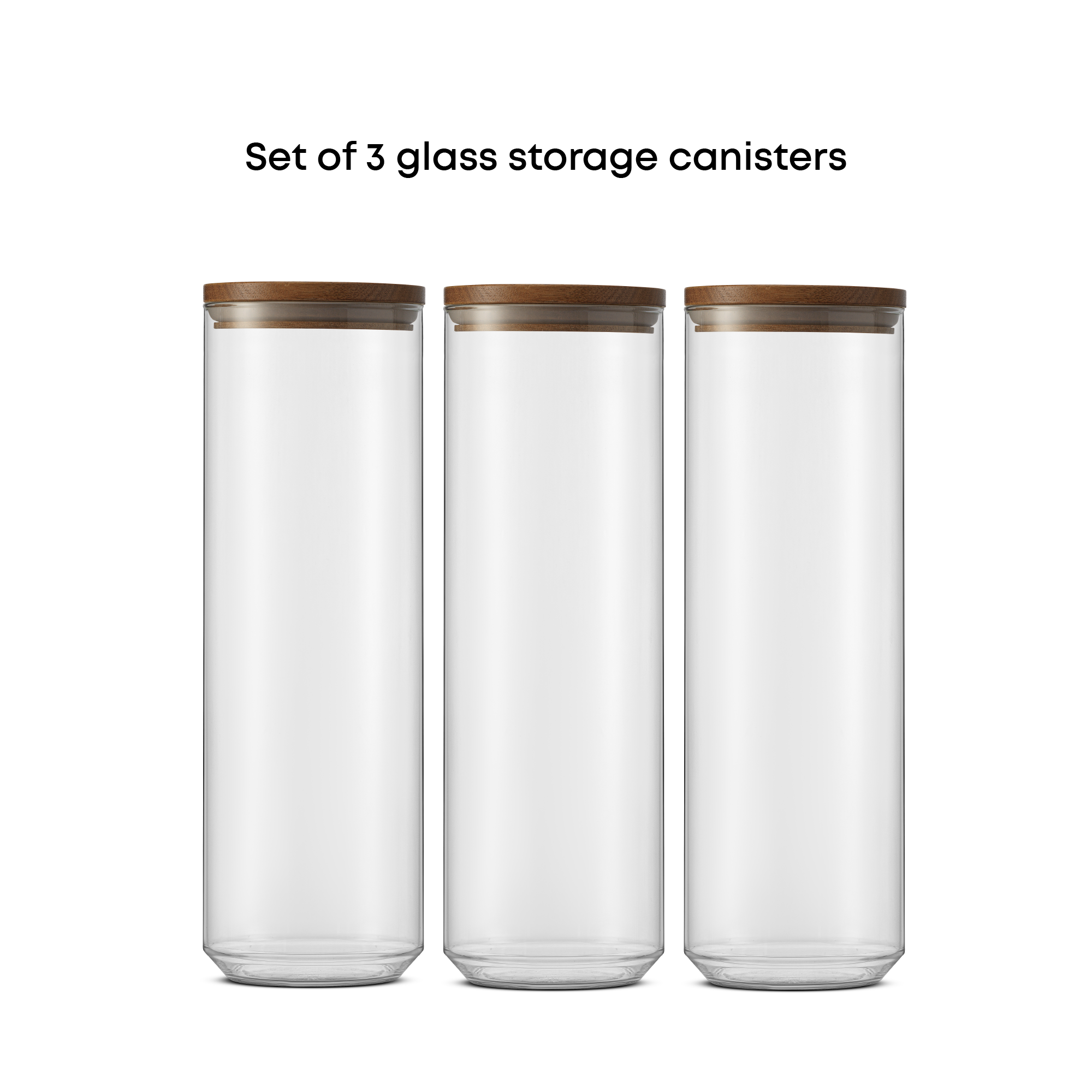 joyjolt-holden-stackable-glass-storage-canister-set-with-acacia-wood-lids image 4