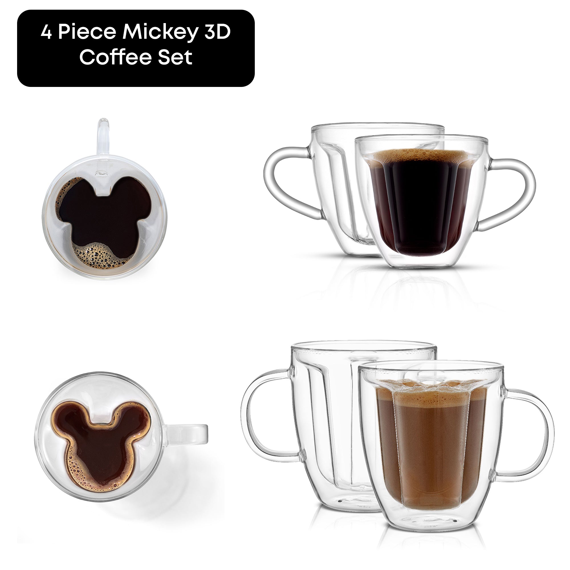 joyjolt-disney-mickey-mouse-3d-double-wall-glasses-set-of-4-2-sizes image 1