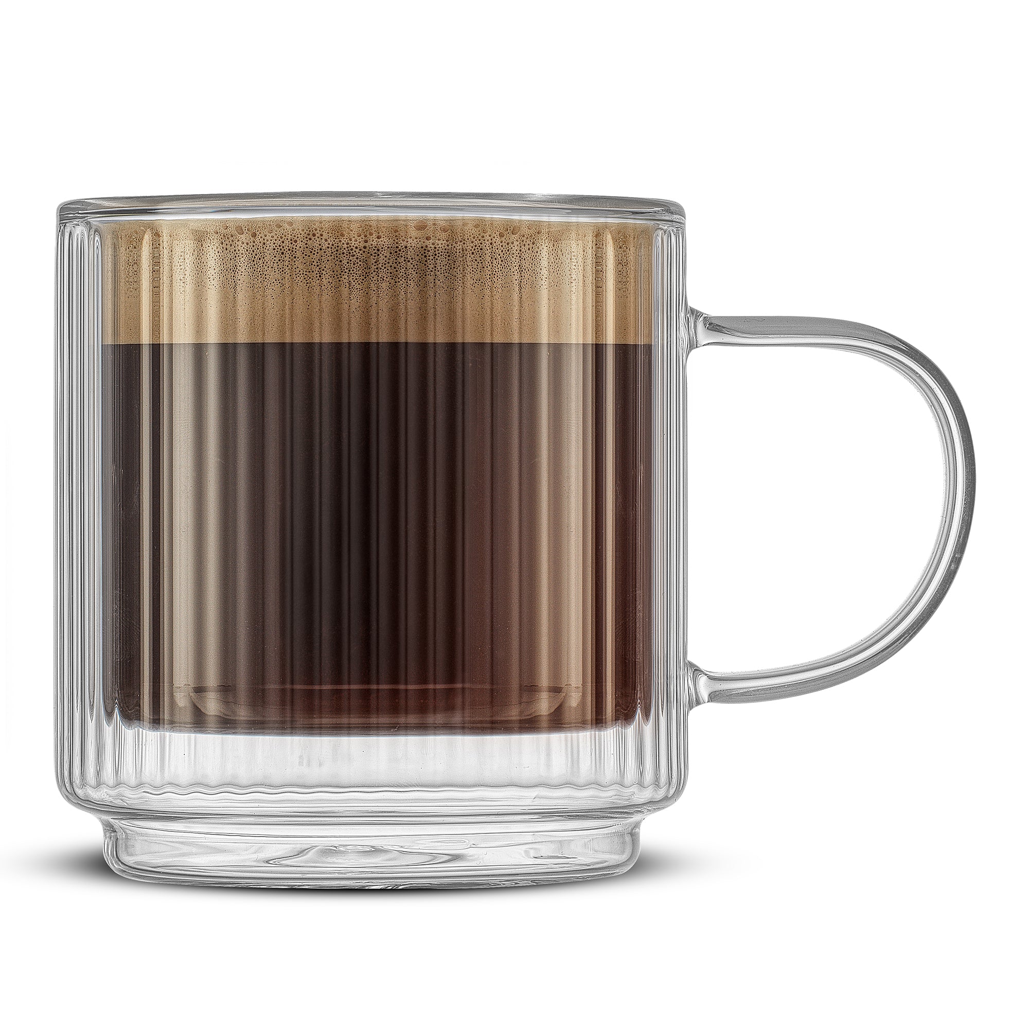 joyjolt-haven-fluted-stackable-double-wall-glass-mugs-set-of-4-13-5-oz image 3